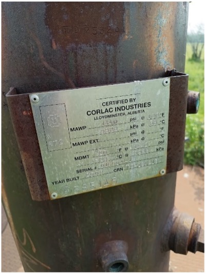 NRG 627 - Vessel/Separator 16”x5’ 1440 psi Sweet Separator (Multiple Units Available) 3 NRG 627 - Vessel/Separator 16”x5’ 1440 psi Sweet Separator (Multiple Units Available) - Image 3